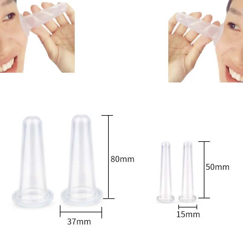 4pcs/lot Massage Vacuum Cupping Set Silicone Face Cuping Therapy Cup Anti Cellulite Body Massage Health Care