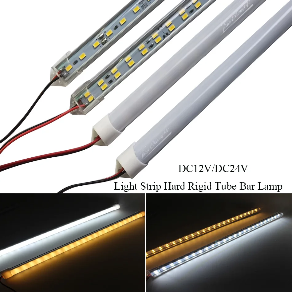 Imagem -02 - Hard Rígida Led Faixa Bar Lâmpadas Shell de Alumínio Branco Quente dc 12v 5630 Carro Caravana Barco Casa 10 Pcs Lot