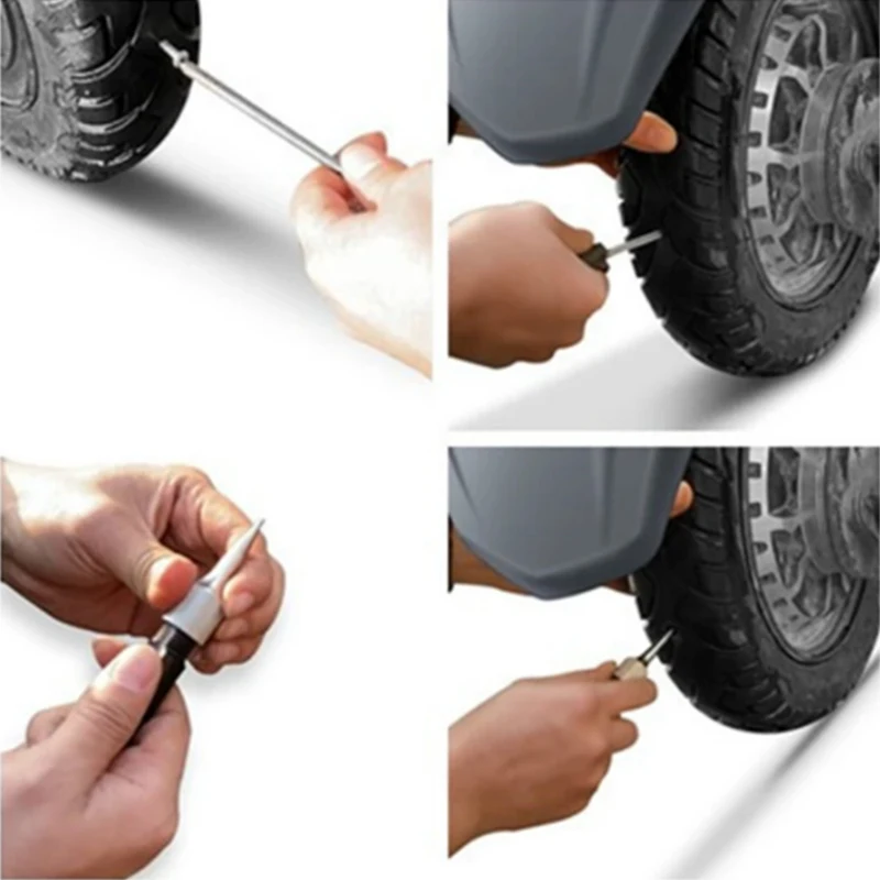 Car Motorcycle Tire Repair Plugger Tools Set Tire Wheel Repair Kit Mushroom Plug Probe Nozzle