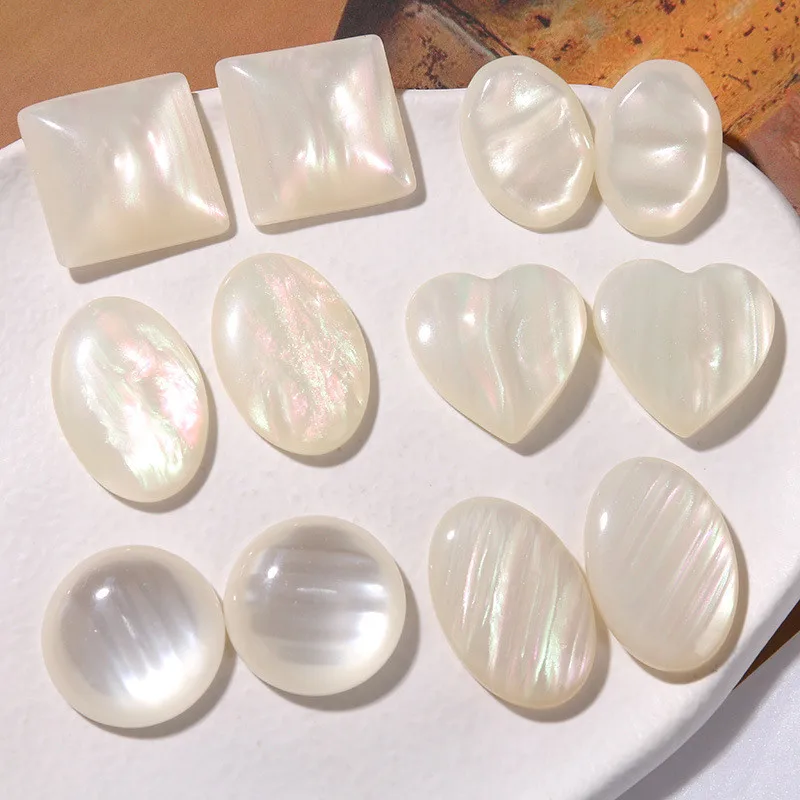 New style 50pcs/lot geometry rounds/square/ovals/hearts shape flatback resin cabochon beads diy jewelry earring/hair accessory