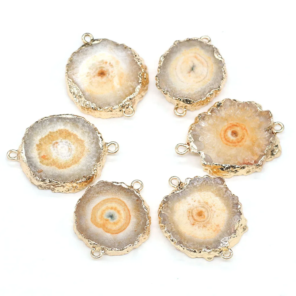 New Hot Natural Stone Agates Druzy Pendant Charms Connector Irregular Quartz Pendants For Jewelry Making DIY Necklace Gift