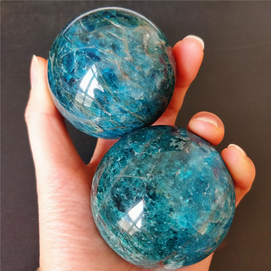 High Quality Natural Blue Apatite Mineral Quartz Ball Spheres Meditation Crystals And Stones Healing Home Office Collectibles
