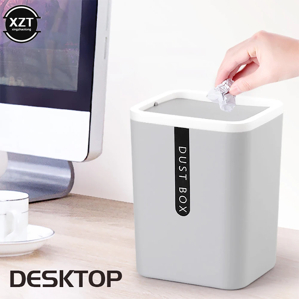 Home Mini Small Waste Bin Desktop Garbage Basket Office Table Trash Can Dustbin Sundries Barrel Box Japanese Dust Box