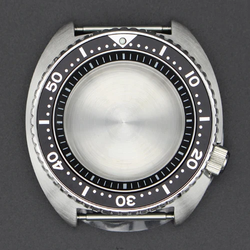 Caja de reloj de buceo de 45mm, acero inoxidable 316L para tortuga, abulón, Seiko NH35 NH36 NH38 NH34, movimiento de 28,5mm, esfera de zafiro 120 clics