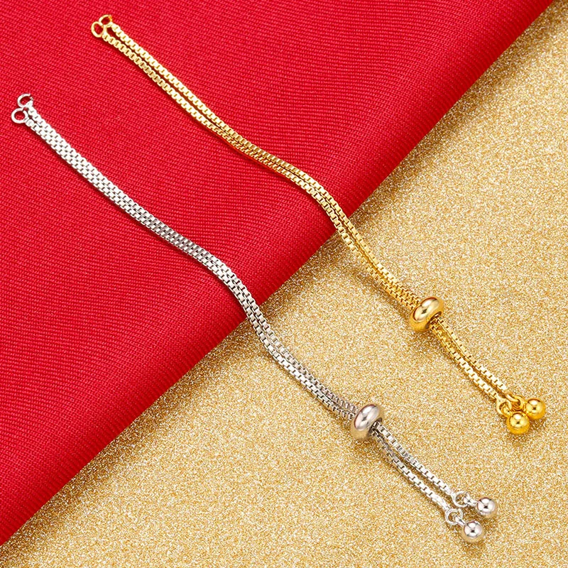 ZHUKOU 1.3x230mm Brass simple adjustable bracelet chain for jewelry making diy bracelet chains accessories Making model:VL33