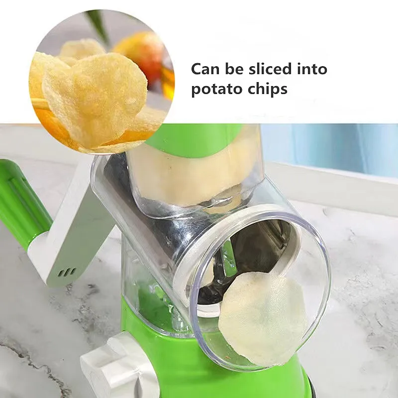 Vegetable Slicer Manual Kitchen Accessories Grater Cutter Potato Fruit Vegetable Chopper 3 in 1 Multifunctional Rotary Grater