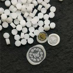 100PCs Transparent Pearl White Wax Seal for Sealing Octagon Beads Jar Envelope Wedding Packaging Postcard Postage Stamp Stamping