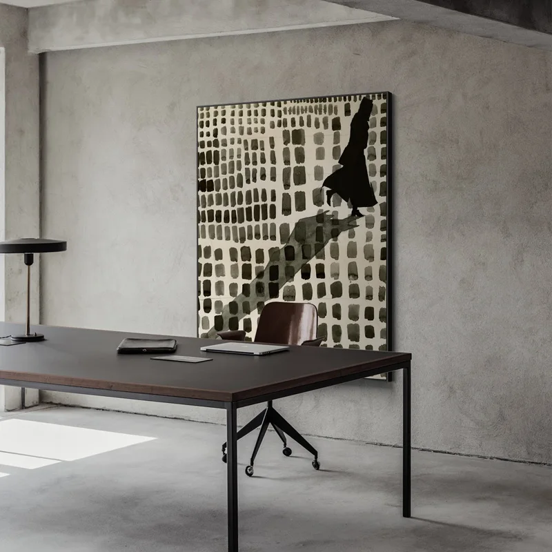 Abstract Figure Shadow Ink Dot Wall Art Canvas Painting Nordic Poster Industrial Style Printi For Livingroom Home Decor Picture
