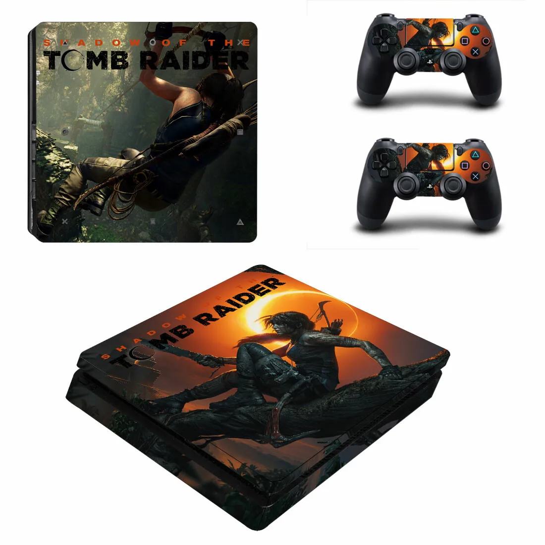 Tomb Raider PS4 Slim Skin Sticker For Sony PlayStation 4 Console and Controllers PS4 Slim Skins Sticker Decal Vinyl