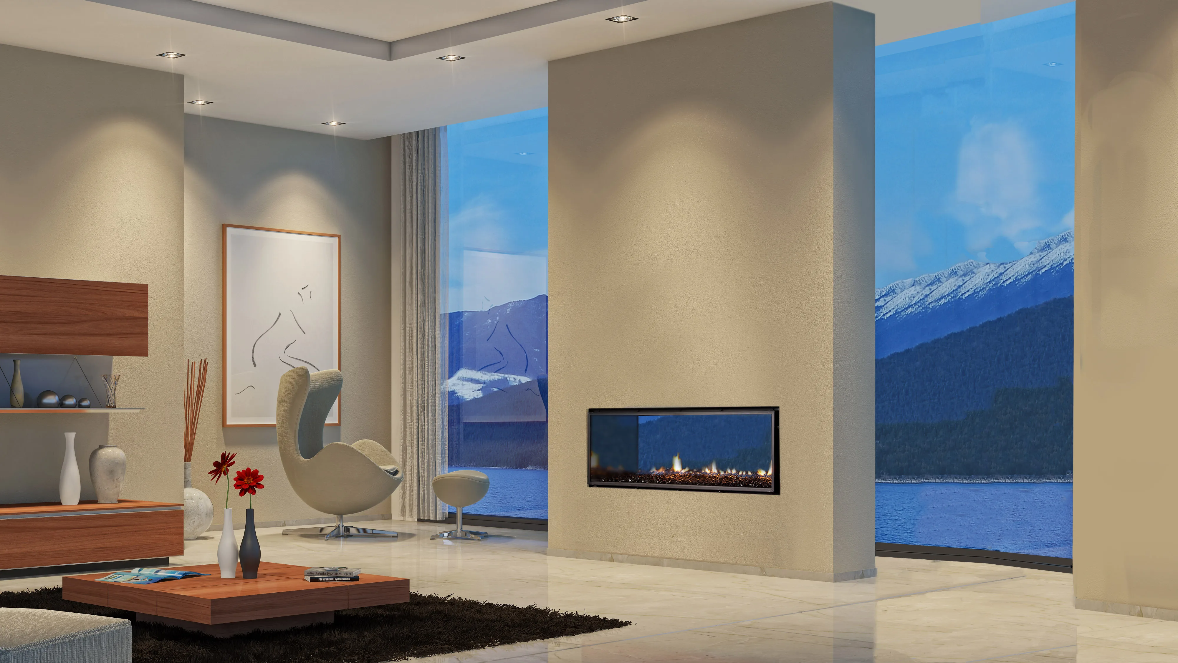 

Inno-Fire 48 inch linear electric fireplace built-in fireplace