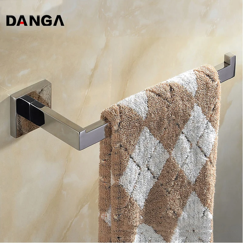 

Square Towel Rack 304 Stainless Steel Towel Ring Bathroom Towel Bar Fixed Bath Towel Holder Single Layer Wall Mounted Towel Rack