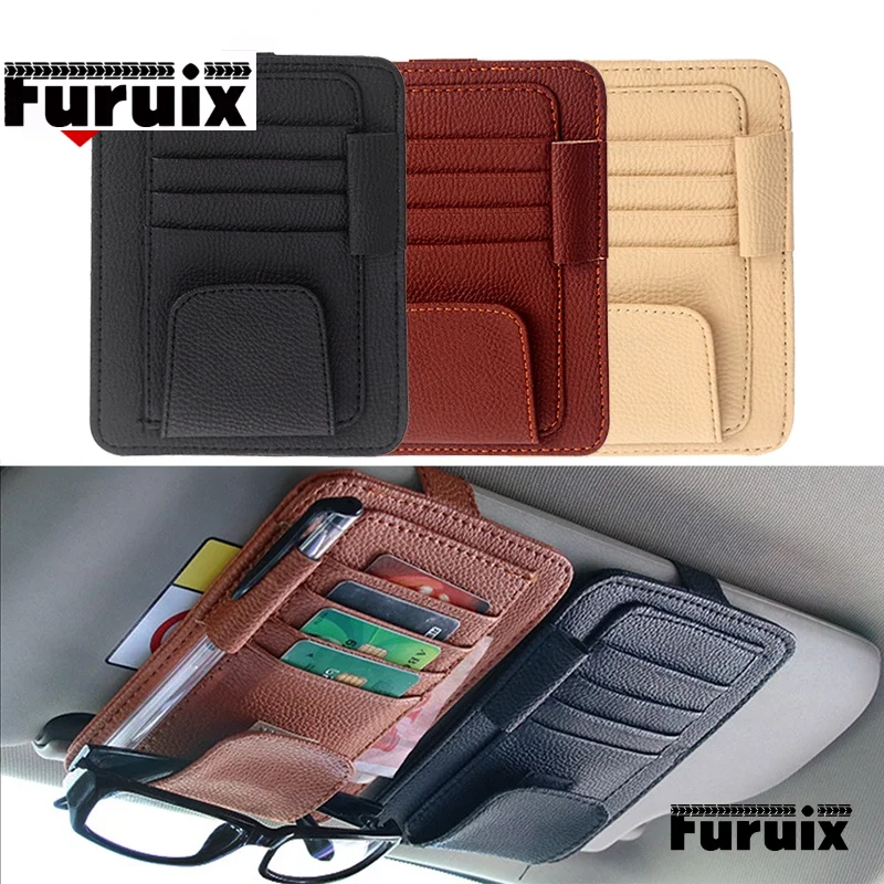 

New Car Auto Visors Organizer Glasses Organizer Bills Wallet Holder Ticket Credit Card Clips Auto-Interior Visor Accessories