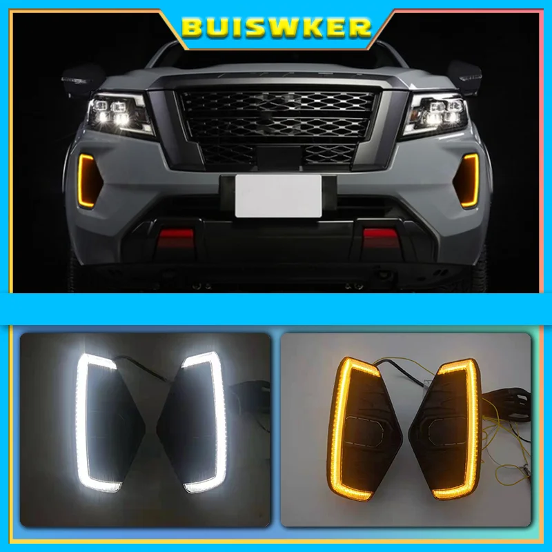 

1Set LED DRL Fog Lights for Nissan NAVARA NP300 2021 Fog Light Fog Lamp Cover Daytime Running Light turn signal