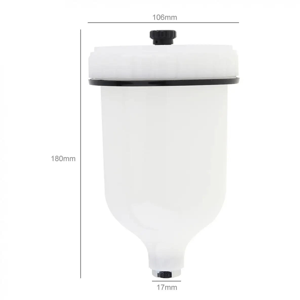 Imagem -02 - Pistola de Pintura Copo Abs Pote com Thread Thread Rosca Interna e Pequeno Funil para Segurar o Líquido Novo 500ml