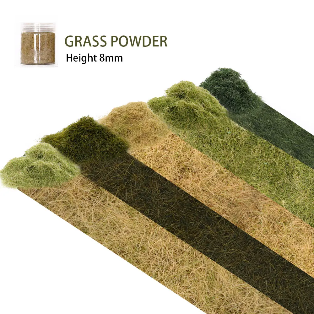 8MM Nylon Lawn Powder Static Grass Turf Toy Model Artificial Mini Terrain Wargame Landscape Diorama Garden Accessories 30G