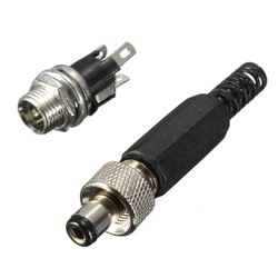 2.1mm x 5.5mm Screw Locking DC Power Connector Female Plug & Metal Panel Mount Socket Locable Secure Standard Plug Socket