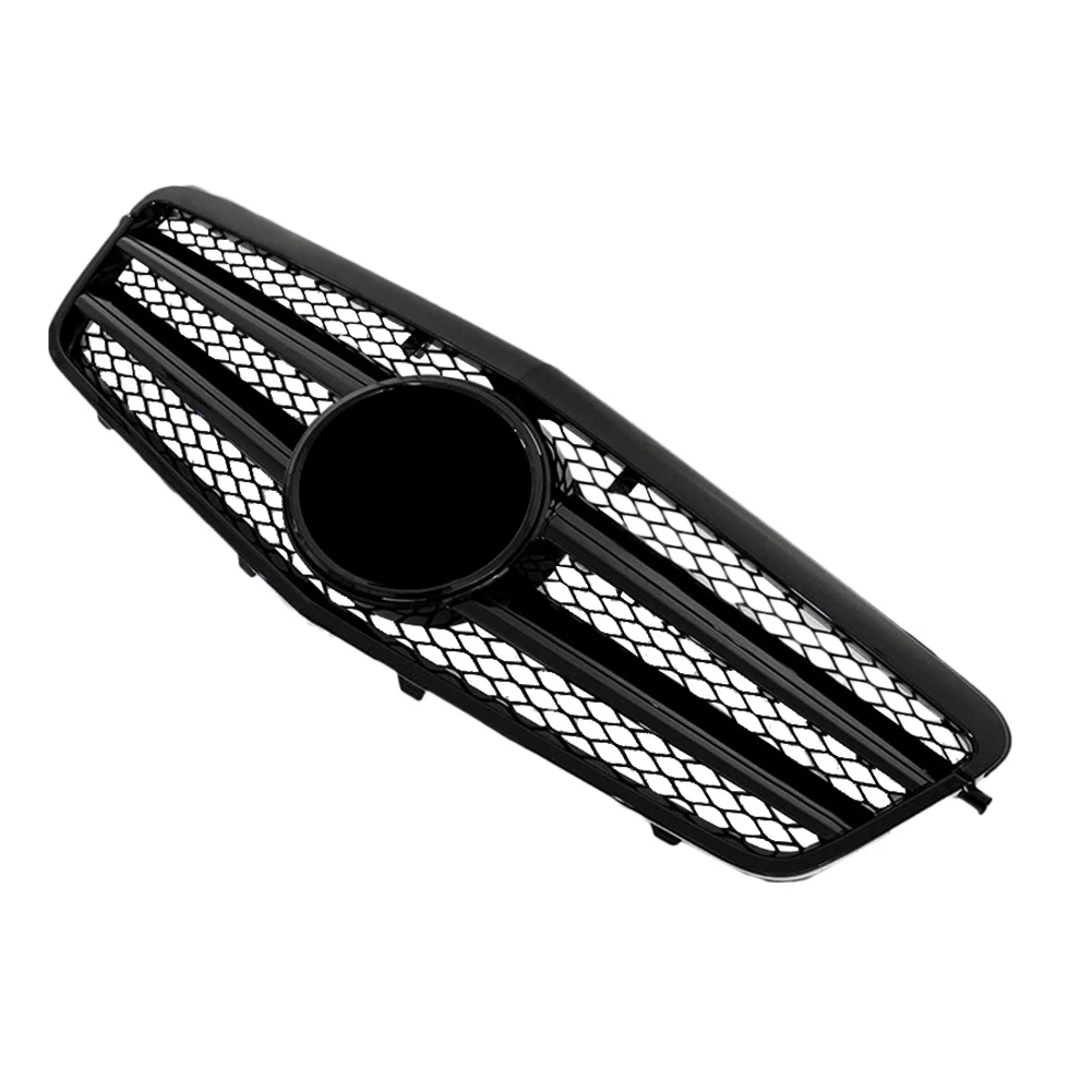 Car Front Racing Grill Mesh Grille For Mercedes Benz E-Class W212 E250 E300 E350 E500 E550 E63 Sedan 2009 2010 Gloss Black