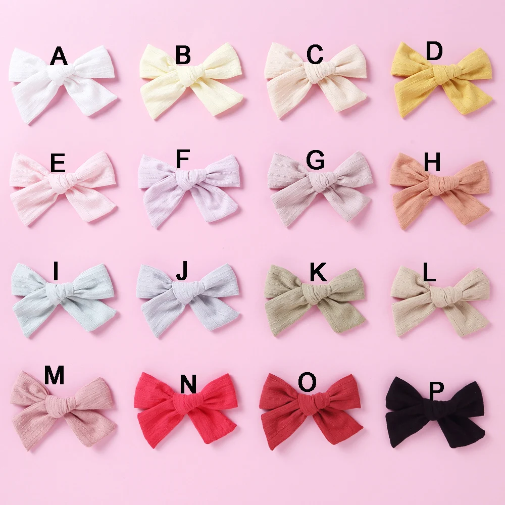 32pc/lot 2021 New Baby Handtied Bow Headband Infant Toddlers pastel Color Hair Bow Nylon Headband Children Girl Hair Accessories