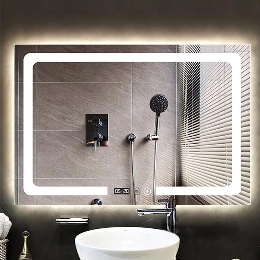 CTL300 Wall Mounted Bathroom LED Light Mirror Intelligent Touch Switch Anti-fog Bathroom Mirror 110V/220V 4.8W/m (800x1300mm)