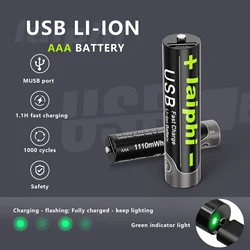 AAA1.5v USB fast charging lithium battery aaa battery 1.5v Rechargeable Battery