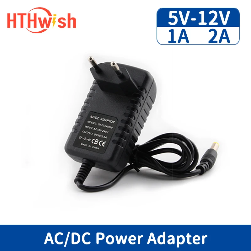 

12 volt Power adapter 220v to 5V 6V 8V 9V 12V AC 110-240V DC 1A 2A Adapter EU US for LED light strips/laptop/CCTV/Home appliance