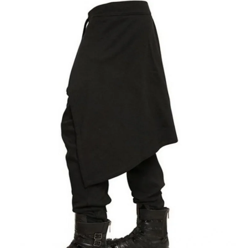 브랜드 뉴 블랙 망 한국 하렘 롱 바지 루즈 피트 댄스 스마트 팬츠 남성용 Skinhy Punk Goth Chic Trousers Size M-3XL