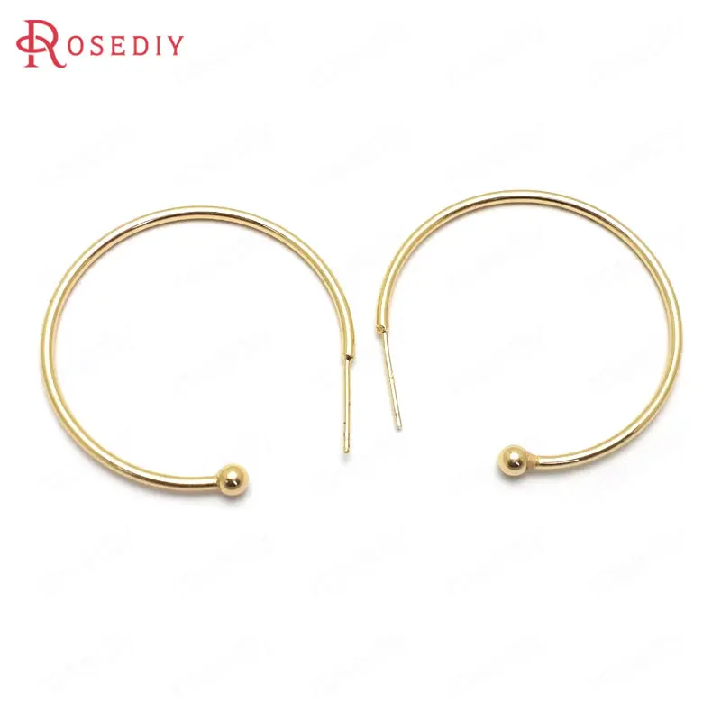 

(C820)10 pieces Diameter 34mm Ball 3.5mm High Quality Gold Color Brass Earring Loop Jewelry Findings Accessories