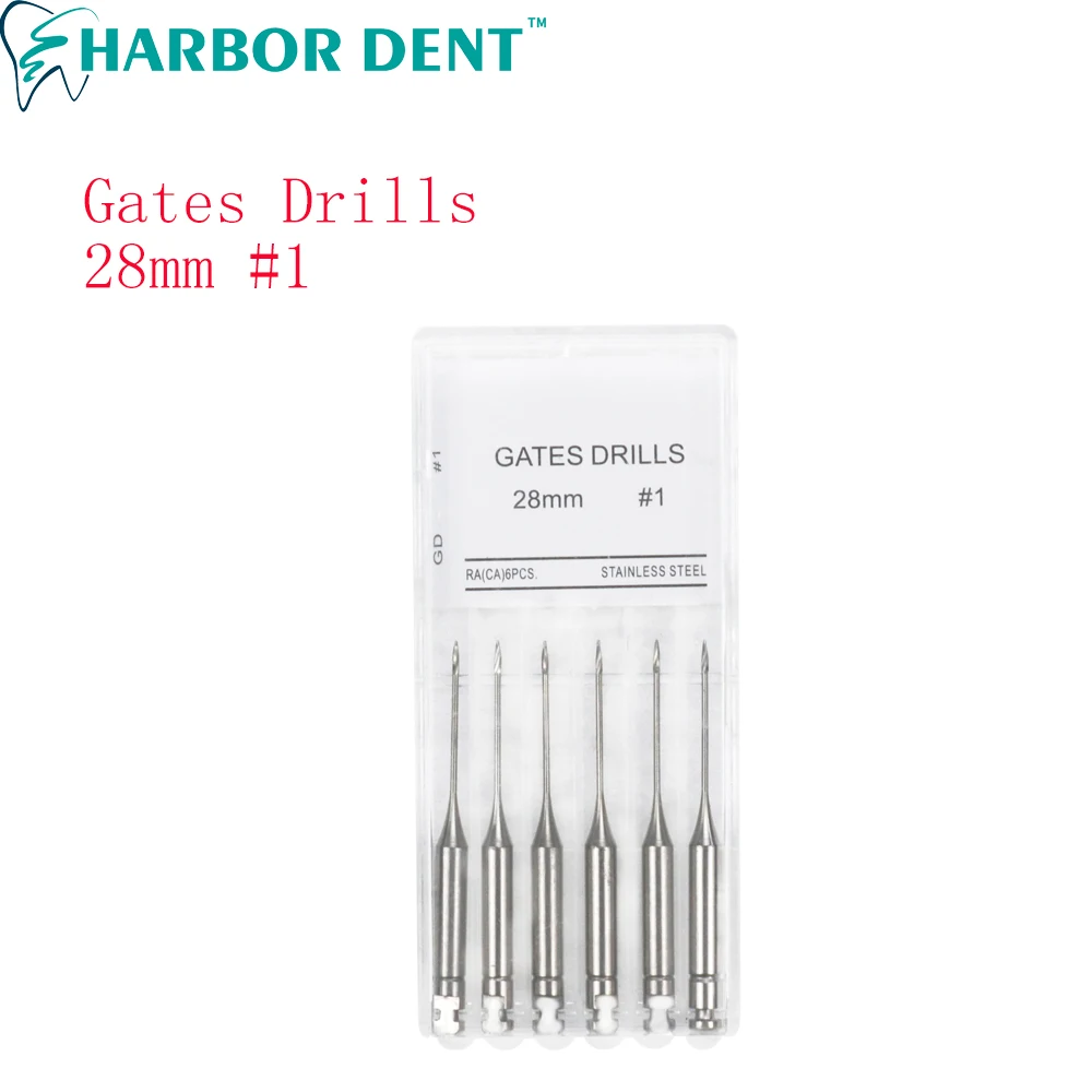 1 Pack(6pcs) Dental Endodontic Drill Gates Glidden Gates Reamers Rotary Paste Carriers28mm Engine Use Stainless Steel Endo