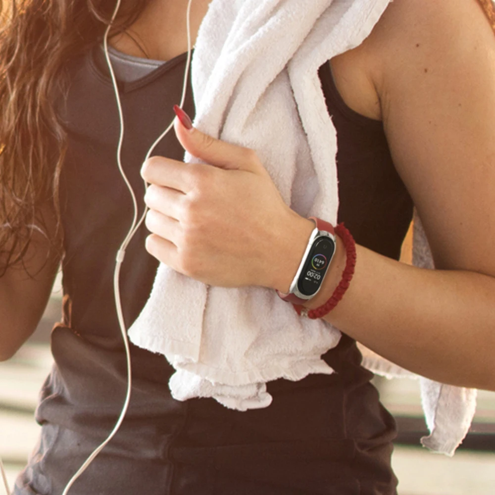 Mi banda 5 6 pulseira pulseira de couro genuíno para xiaomi mi banda 4 pulseira de pulso miband 3 cinta para xiao mi mi banda 5 banda