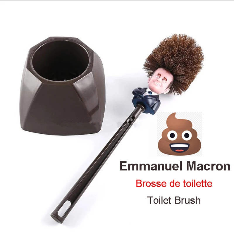 Toilet Brush Emmanuel Macron Brosse WC Brosse de toilette France President Funny Gag Gift