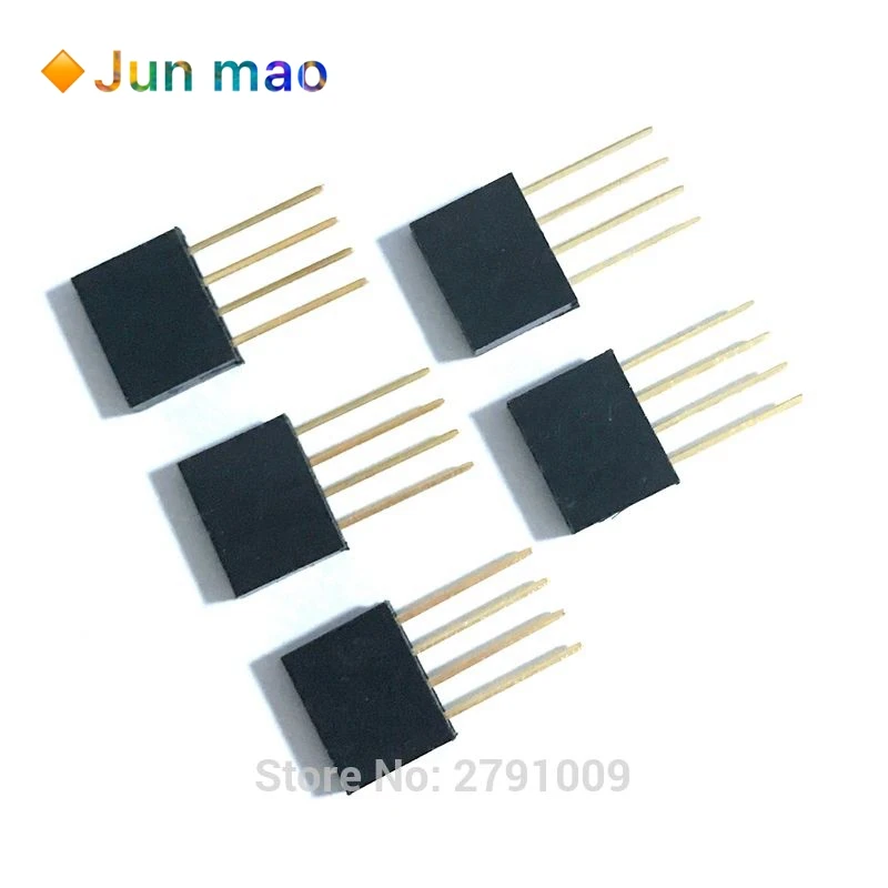 10pcs/lot Pin Header 8 pin 2.54MM 10MM Long Needle Female Pin Header Strip Stackable Header Connector 8pin 4pin 6pin 10pin 15pin