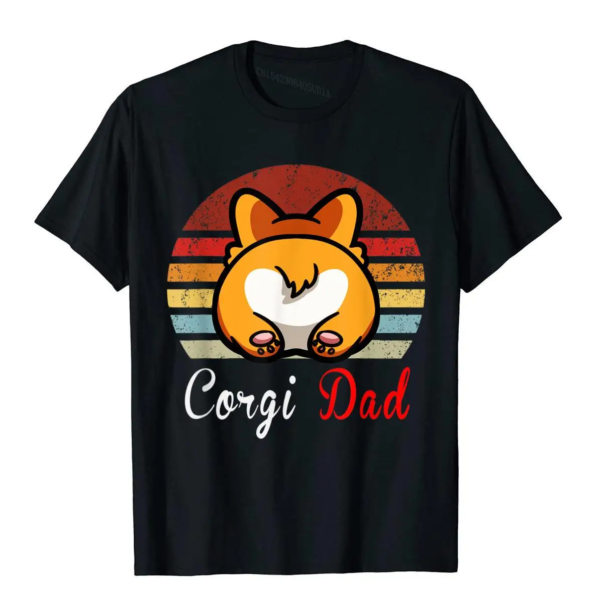 Vintage Retro Corgi Dog Love-R Dad Mom Boy Girl Funny T-Shirt Cotton Tees For Men Printing T Shirts Gift Popular