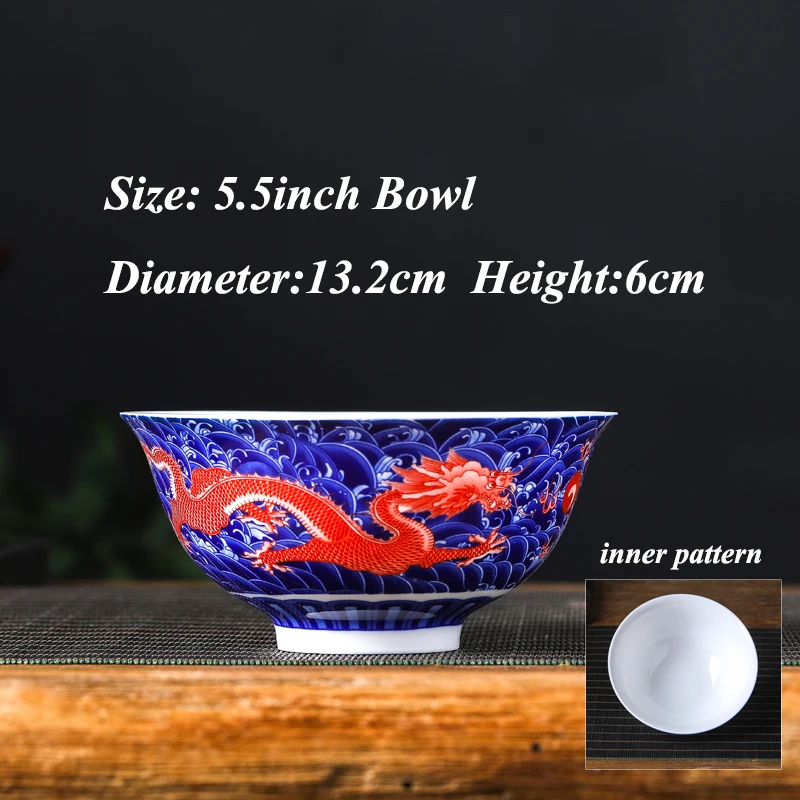 5.5 inch Jingdezhen Chinese Antique Style Tableware Bone china Rice Bowl Ceramic Ramen Soup Bowls Kitchen Accessories Home Decor