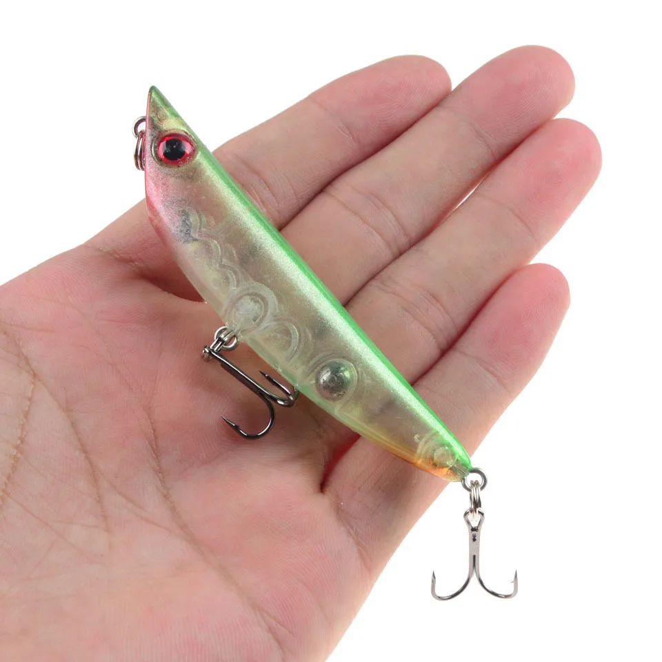 1PCS 8cm 8.5g Pencil Fishing Lure 8# Top water Dogs Hard Lures Baits Wobbler Artificial Hard Bait Fishing Tackle Pesca