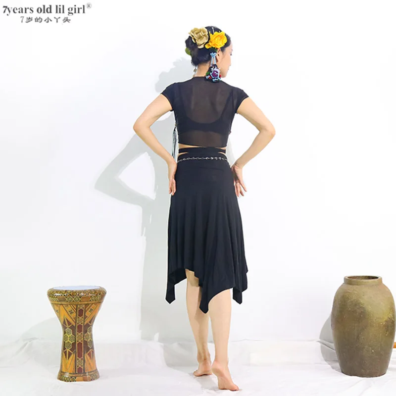 Nieuwkomers Vrouwen Buikdans Kleding Korte Rokken Modal Gothic Dubbellaags Over BGG12