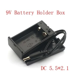 9V Battery Holder 9V Battery Box 9V Case With Wire Lead With ON/OFF Switch Cover And DC Plug