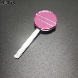 KUGUYS Mirror Pink Lollipop Badges Brooch for Women Girl Acrylic Cute Candy Jewelry Collar Bag Pin Trendy Accessories