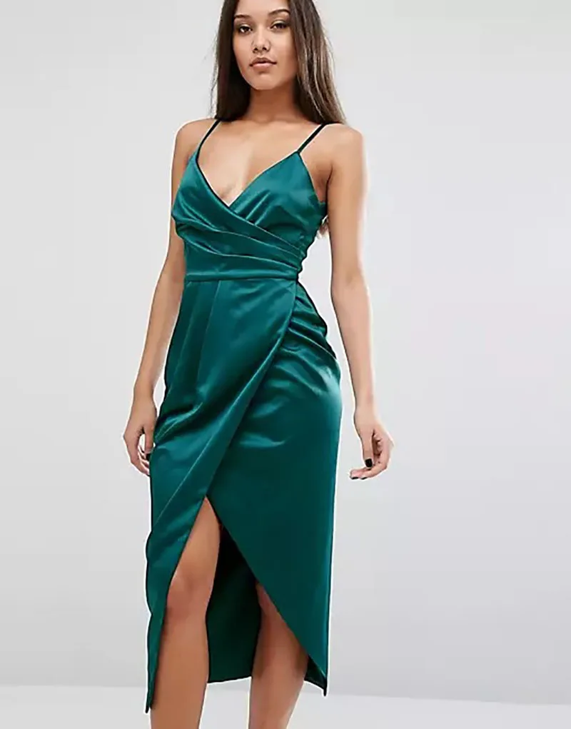 Stunning Wedding Sleepwear Sleevesless Sexy Split Spaghetti Strap Ankle Length Customize Evening Gown