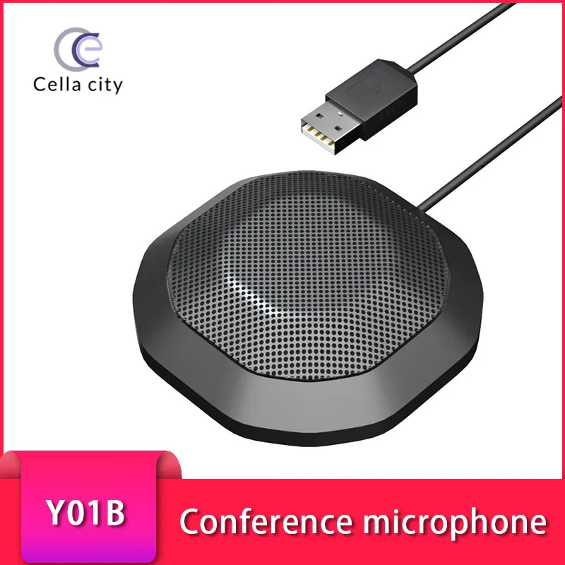 

Conference Condenser Microphone Y01b Desktop Recording Noise Reduction 360 Degree Pickup USB Microphone Omnidirectional