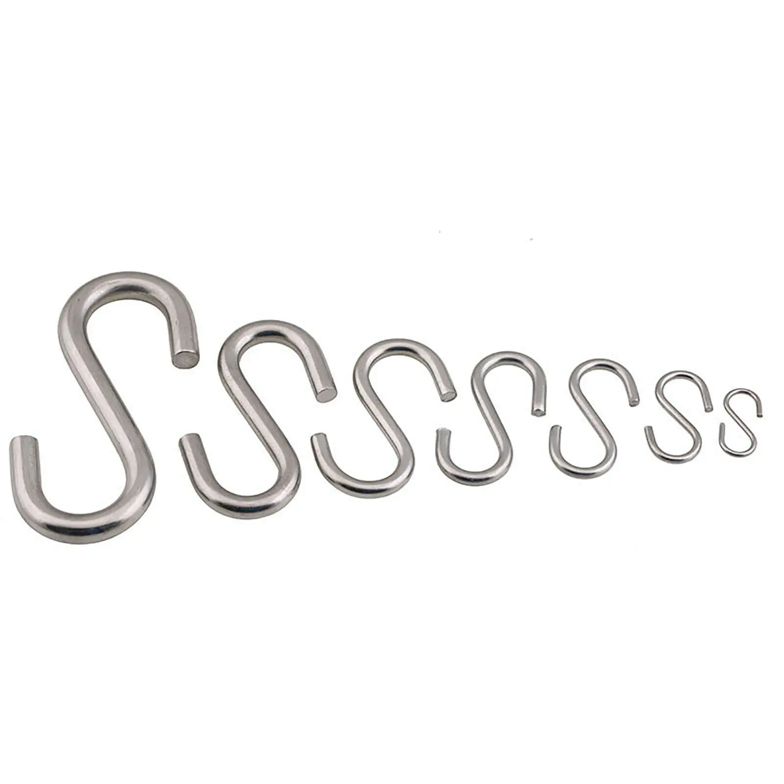 S Shape Hooks M2-M10 Multifunction Storage Hooks Kitchen Clothes Hanger Hanging 304 Stainless Steel Hook Office/Home Essential