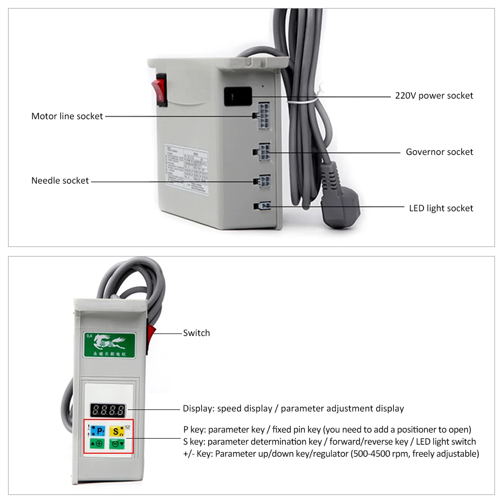 Branch-mounted 550/650/750W Lower Hanging Sewing Machine Servo Motor + Controller for a Variety of Industrial Sewing Machines