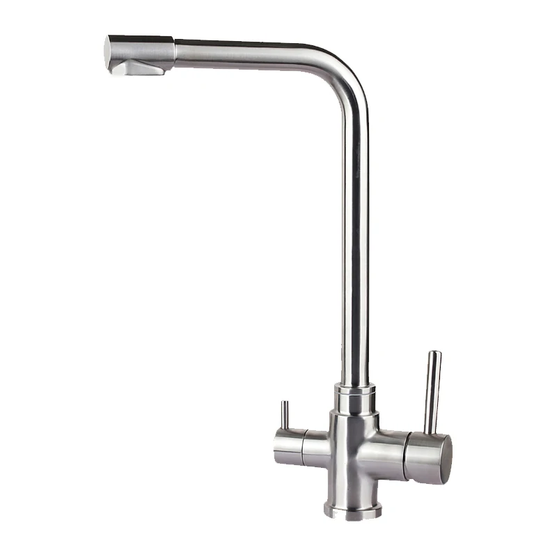 SUS 304 Stainless Steel Two Functions Direct Drinking and Washing Kitchen Faucet Dual Holders Water Sink Mixer