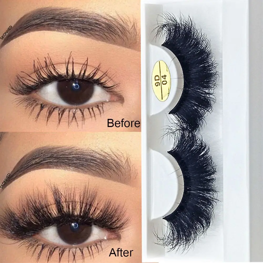 Makeup Tools Messy Fluffy Thick Long Handmade Craft False Eyelashes Extension Wispy Fluffy Eye Lashes 9D Faux Mink Eyelashes