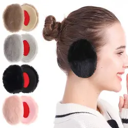 1Pair Bandless Ear Muffs Winter Thick Warm Fleece Ear Muffs Ear Covers Women Men Outdoor Cold Weather Windproof Ear Warmer