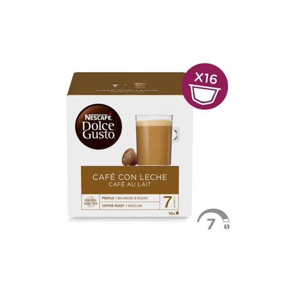 DOLCE GUSTO Capsulas CAFE CON LECHE pack 3x16 - 48 capsulas