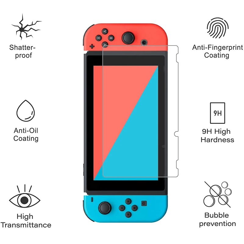 Película protectora de pantalla de vidrio templado 9H HD para Nintendo Switch NS, Protector de pantalla para Nintendo Switch Lite, accesorios de vidrio