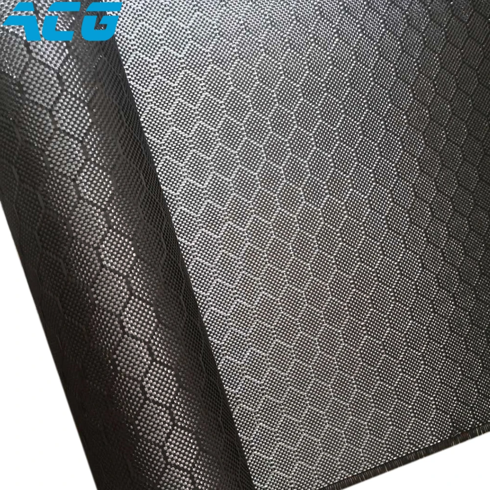 10m/lot Honeycom Carbon Fiber Cloth  Hexagon Football Patten Carbon Fiber Fabric