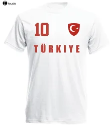 Turkey Footballer T-Shirt White Footballer Jersey Nr All 10 Sporter Brand 2019 New Cotton T-Shirt Men Clothing Cartoon T Shirts