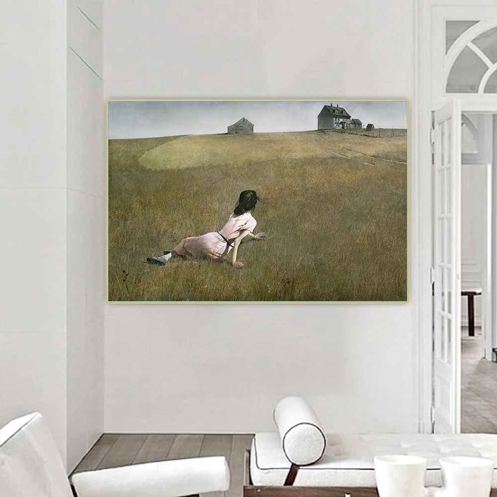 Citon Andrew Wyeth《Christina's World,1948》Canvas Oil Painting Art Poster Picture Wall Decor Background Home indoor Decoration