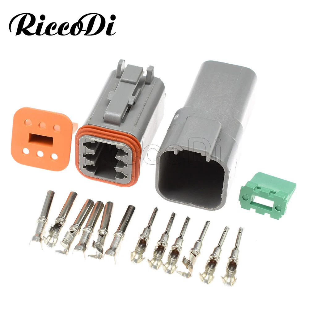 1-20 Sets Deutsch DT Series 6 Pins Male Female Electrical Wire Waterproof Connector Plug DT06-6S DT04-6P 22-16AWG